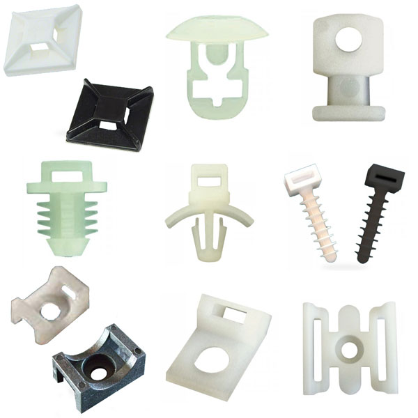 Cable tie mounts and plugs