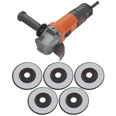 Black and Decker 115mm BEG110A5 750W Grinder & 5 Free Discs