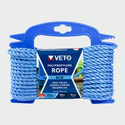 Blue Poly Rope - Winder 6mm x 20m