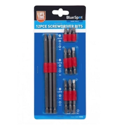 12PC POWER SCREWDRIVER BIT SET