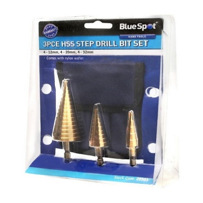 BLUESPOT 3 PC STEP DRILL SET 4-12m 4-20m 4-32m