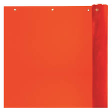 Orange welding curtain 6' x 4' complete with eyelets all round