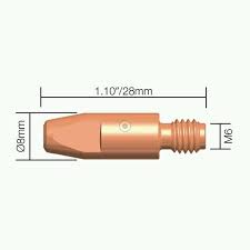 Kemppi MMT25 Style high quality M6 thread mig welding tip