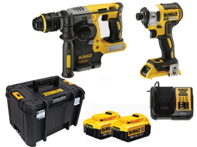 DEWALT DCK2532P2 18V XR LI-ION HAMMER DRILL & IMPACT DRIVER 2 X 5.0AH BATTERIES