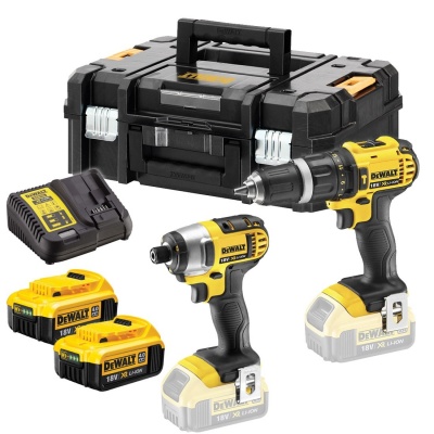 DEWALT DCZ285M2T 18V XR COMBI DRILL & IMPACT DRIVER TWIN KIT INC 2X 4.0AH BATTS