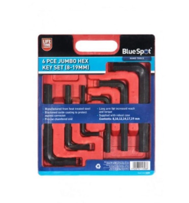 6PC JUMBO HEX SET (8-19MM)