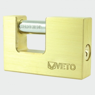 Veto Rectangle Brass Padlock 75mm